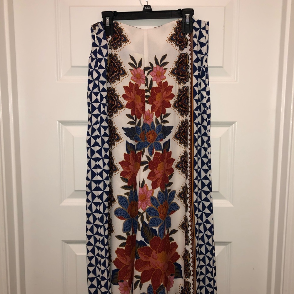 New Farm Rio x Anthropologie Wide Leg Printed Palazzo Pants Trousers sz S - Picture 6 of 10